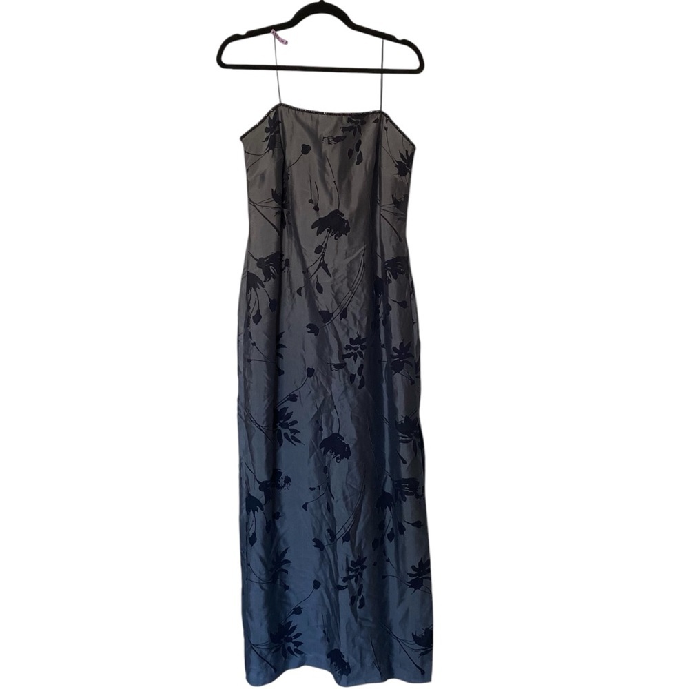 55% SILK! JS Collections Elegant Black Floral Dress